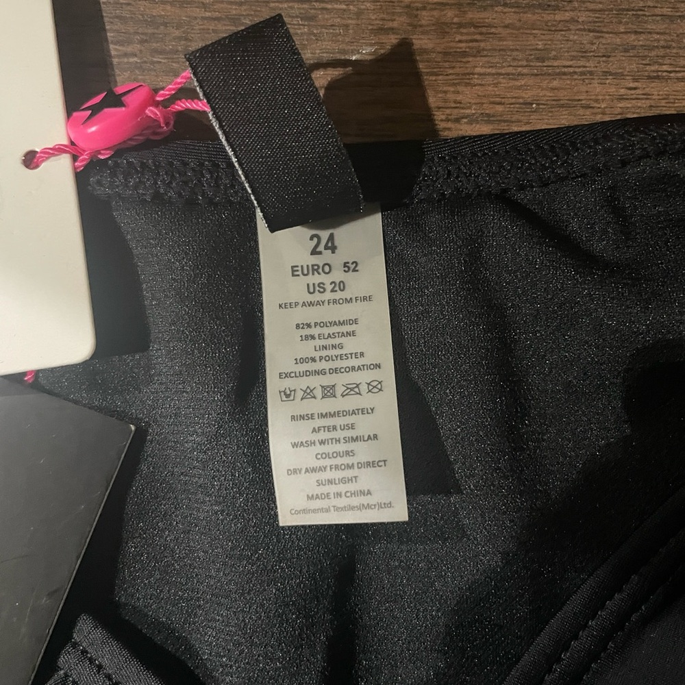 NEW TAGS South Beach Plus Size Black Bathing Suit Swimwear Combo 2X US20 & US18 - Picture 4 of 11